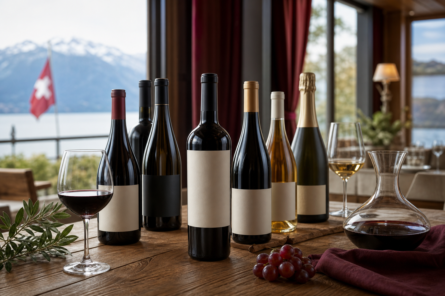 Bottiglie di vino per la collezione Vini