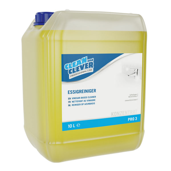 Detergente all'aceto PRO 3, 10 Litri, pH: 2,5 - 3,5, 10 litri, pronti all'uso e concentrati