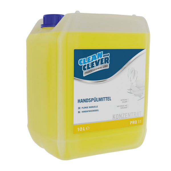 Detergente per lavabicchieri PRO 122 giallo, liquido, pH: 12,3, senza cloro, poco schiumogeno, 6 litri, concentrato