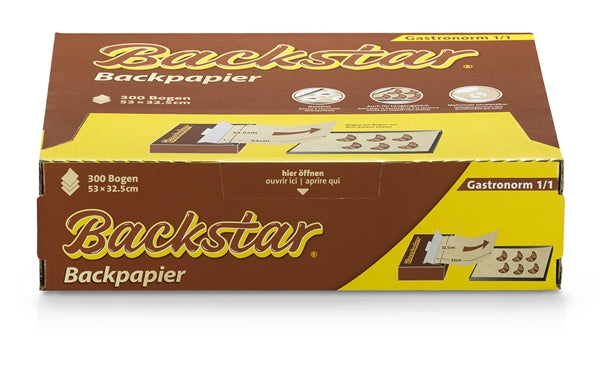 Carta da forno Backstar 1/1 Gastronorm, 53 × 32,5 cm, 41 g/m², marrone 300 FOGLI