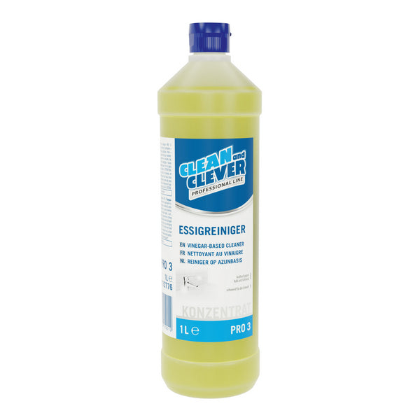 Detergente all'aceto PRO 3, 10 Litri, pH: 2,5 - 3,5, 1 litro, 12 Pz, pronti all'uso e concentrati