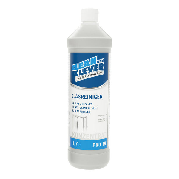 Detergente per vetri PRO 19 incolore, liquido, pH: 10 - 1 litro, pronto all'uso, Conf. 12 Pezzi