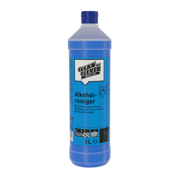 Detergente alcolico SMA 2 blu, liquido, pH: 10,5, contiene alcool, 1 litro, pronto all'uso, Conf. 12 pezzi