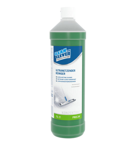 Detergente ultrabagnante PRO 24 liquido, verde, odore caratteristico, pH: 10, 1 litro