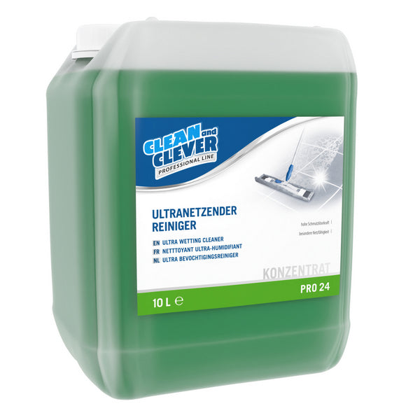 Detergente ultrabagnante PRO 24 liquido, verde, odore caratteristico, pH: 10, 10 litro