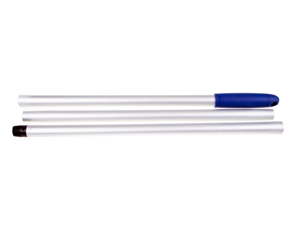 Maniglia in alluminio 145 cm, Ø 23,5 mm, con perforazione e filettatura DIN, 3 pezzi, blu alluminio