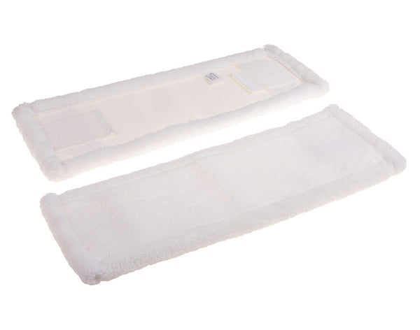 Mocio in microfibra VELVET bianco, tasca e patta, 40 cm