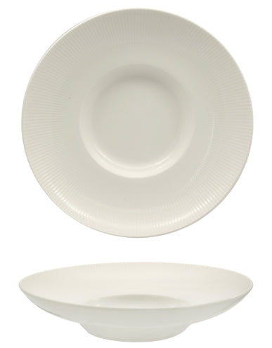 HALOS BIANCO- PASTA BOWL CM 30,2 X H.6,6 INTERNO CM 15 PORCELLANA ALLUMINICA A RILIEVO