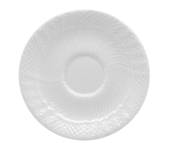 PIATTINO PER TAZZA THE Ø cm 14 PORCELLANA BIANCA DECORATA