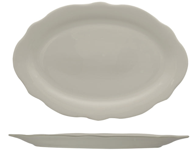 GRACE - OVAL PLATE IN ALUMINA PORCELAIN CM 36