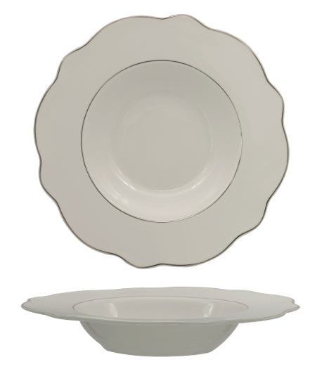 GRACE FILO ORO-PASTA BOWL CM 27 INTERNO 16.5 IN PORCELLANA ALLUMINICA