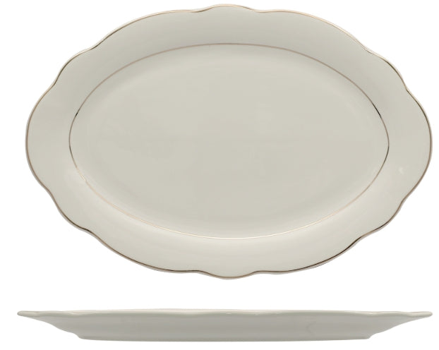 GRACE GOLD THREAD-OVAL PLATE PORC. ALLUM. CM 36