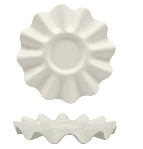 FLUCTUA BIANCO- PIATTO GOURMET CM 32,5 X H 3,5 PORCELLANA ALLUMINICA