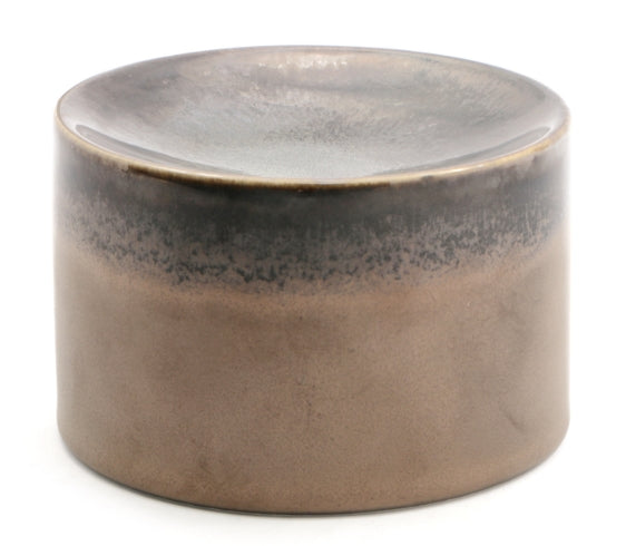 OXIDE-COLONNA GOURMET TONDA ALTA CM.10,2XH.6,6 IN PORCELLANA COLORATA DECORO REACTIVE ESTERNO BRONZO OSSIDATO