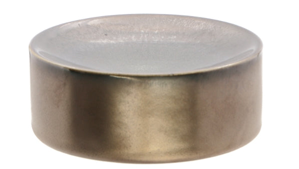 OXIDE-COLONNA GOURMET TONDA BASSA CM.10,5XH.4 IN PORCELLANA COLORATA DECORO REACTIVE ESTERNO BRONZO OSSIDATO