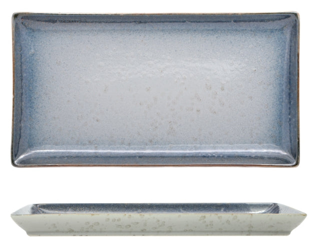 ATLANTIS-VASSOIO RETTANGOLARE CM.37,5X20,5 STONEWARE COLORATO REACTIVE LUCIDO