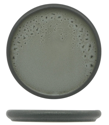 GENESYS EVO GIADA-PIATTINO NIDO CM.16,5X2 - PORCELLANA NERA ESTERNO A RILIEVO ED INTERNO VERDE REACTIVE