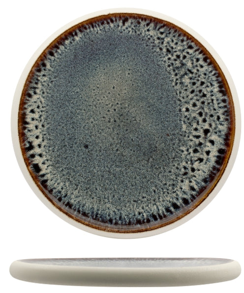 GENESYS EVO BLU-PIATTO BASSO CM.30  - PORCELLANA BIANCA ESTERNO A RILIEVO ED INTERNO BLU REACTIVE