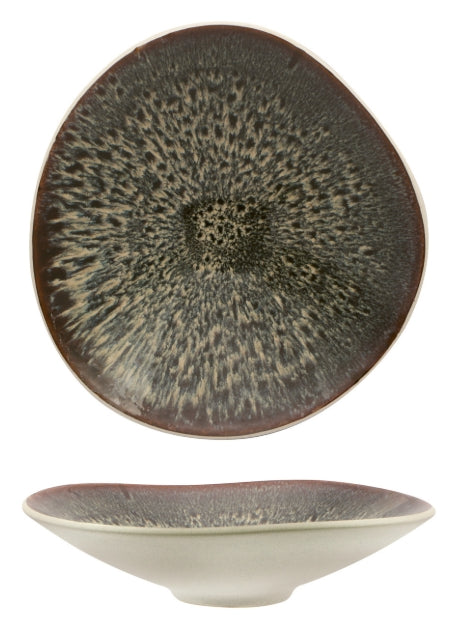 NEW GENESYS BLU-PASTA BOWL CM.29,5 IN PORCELLANA BIANCA ESTERNO EFFETTO GESSO PUNTINATO ED INTERNO BLU REACTIVE LUCIDO