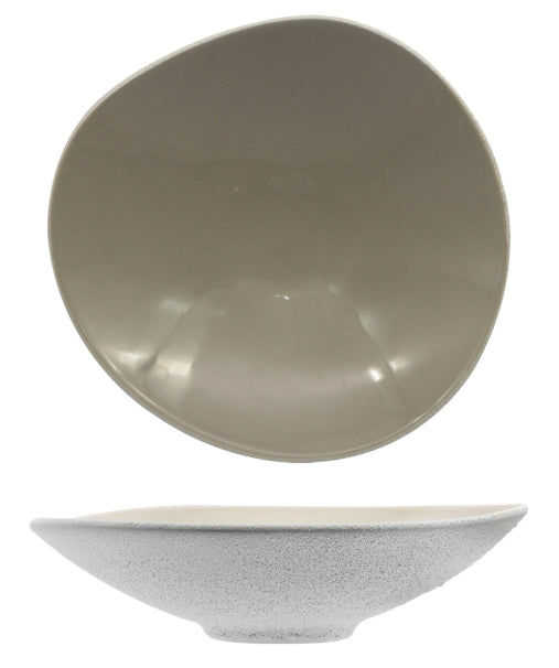 GENESYS EVO GREY-PASTA BOWL 29,5  IN PORCELLANA BIANCA ESTERNO  A RILIEVO ED INTERNO TORTORA LUCIDO