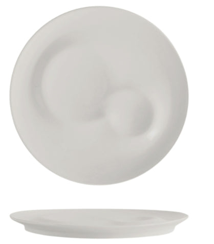 SELECTA-PIATTO PIANO GOURMET TONDO CM.30 BIANCO IN PORCELLANA BIANCA LUCIDA