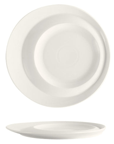 SELECTA-PIATTO PIANO GOURMET TONDO CM.30,2 INTERNO CM-14-19 BIANCO IN PORCELLANA BIANCA LUCIDA