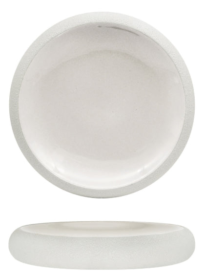 GENESYS EVO BIANCO-PIATTO ALTO CM.27 IN PORCELLANA CON FINITURA ESTERNA A BUCCIA D'ARANCIA ED INTERNO BIANCO LUCIDO