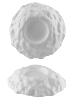 KRATERE- PIATTO CM 22 H 5,5 BIANCO MATT INT.LUCIDO VETRO EXTRASTRONG LAVORATO E DECORATO A MANO