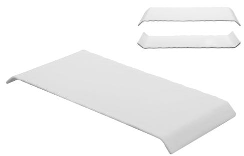 KORA -PIATTO RETT.DOUBLE-FACE BIANCO OPACO DOUBLE FACE CM 30X14 VETRO EXTRASTRONG LAVORATO E DECORATO A MANO