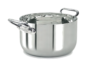 Casseruola alta in argento interno ed esterno induzione con 2 maniglie - 20 cm - ALAR104IE20IND