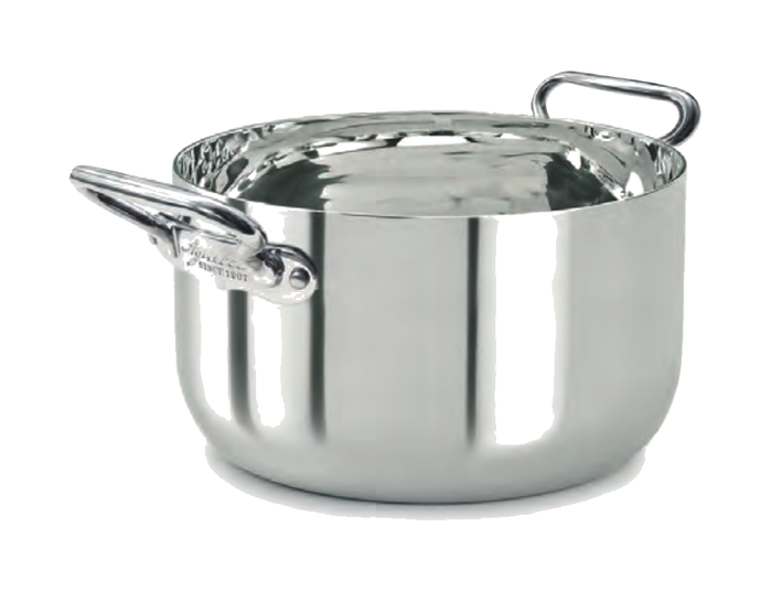 Casseruola alta in argento interno ed esterno induzione con 2 maniglie - 20 cm - ALAR104IE20IND