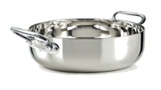 Casseruola bassa in argento interno ed esterno induzione con 2 maniglie - 24 cm - ALAR106IE24IND