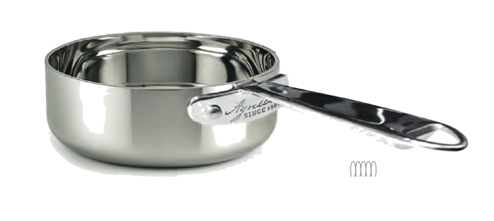 Casseruola bassa in argento interno ed esterno induzione con 1 manico cm 20 - ALAR107IE20IND