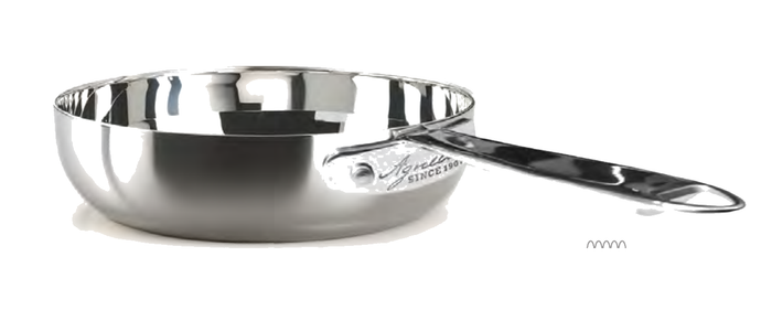 Padella dritta in argento interno ed esterno induzione con 1 manico - 20 cm - ALAR111IE20IND