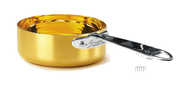 Casseruola alta in oro interno ed esterno induzione con 1 manico - 20 cm - ALAU105IE20IND