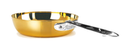 Padella dritta in oro interno ed esterno induzione con 1 manico - 28 cm - ALAU111IE28IND