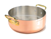 CASS. BASSA RAME ST. INDUZIONE 2/M 1907 INOX PVD OTTONE - 24 cm - ALCU0106PI24