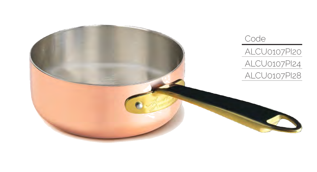 CASS. BASSA RAME ST. INDUZIONE 1/M 1907 INOX PVD OTTONE - 20 cm - ALCU0107PI20