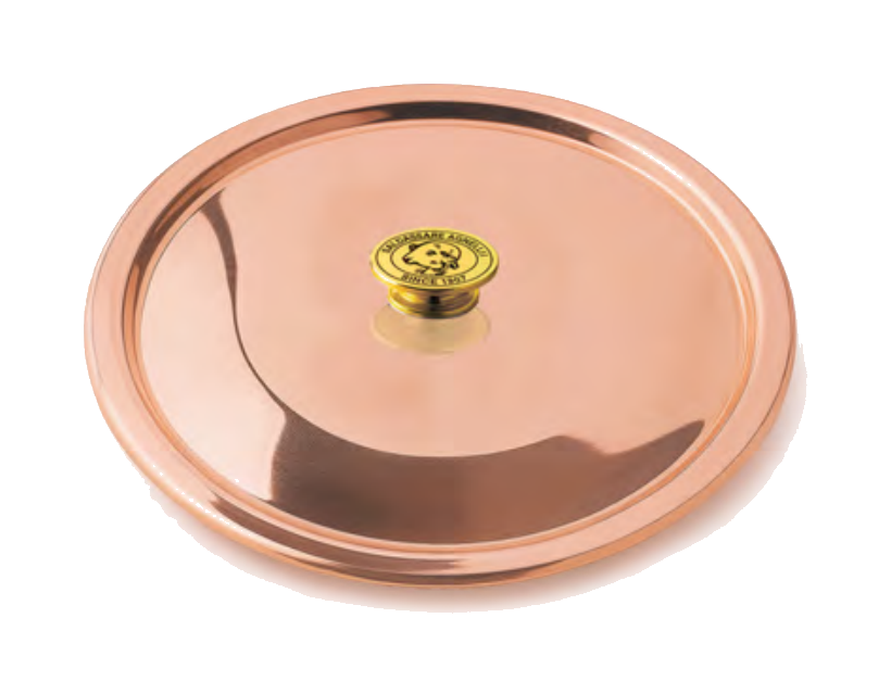 COPERCHIO RAME ST. C/POMOLO 1907 INOX PVD OTTONE - 16 cm - ALCU012916