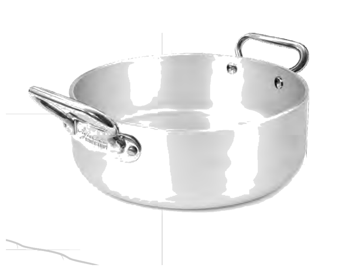Casseruola bassa in alluminio induzione con due maniglie inox - 24 cm - ALCX1106PI24