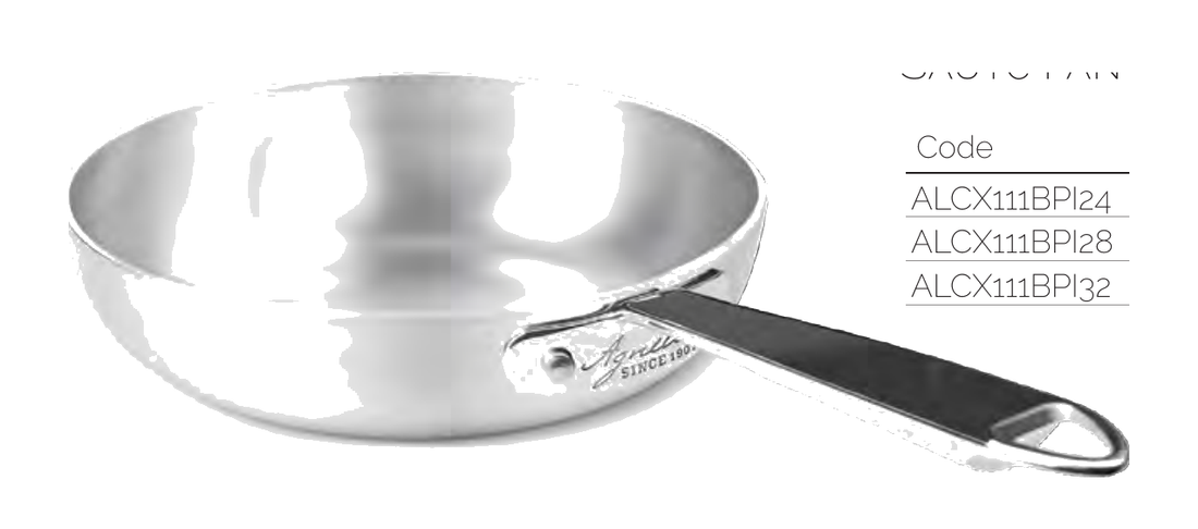Padella svasata alta "saltare" in alluminio induzione con un manico inox - 24 cm - ALCX111BPI24