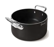 Casseruola alta in alluminio alblack induzione con due maniglie inox - 20 cm - ALCX2104SSPI20