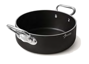 Casseruola bassa in alluminio alblack induzione con due maniglie inox - 24 cm - ALCX2106SSPI24