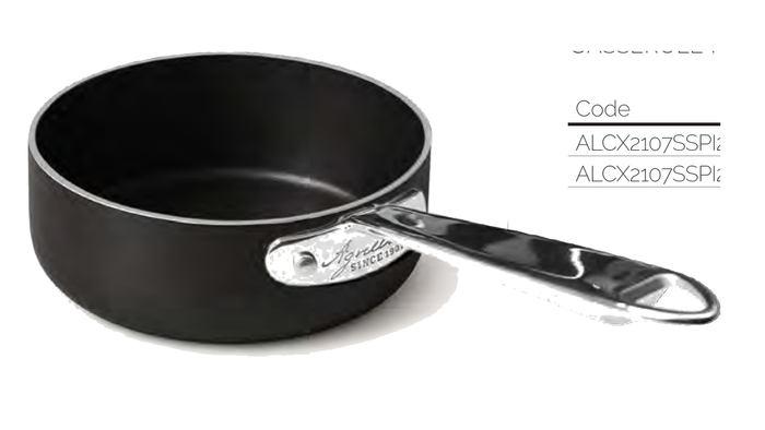 Casseruola bassa in alluminio alblack induzione con un manico inox - 20 cm - ALCX2107SSPI20