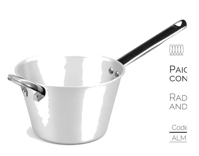 Paiolo per polenta con manico tubolare inox a induzione - ALMR1165PI24