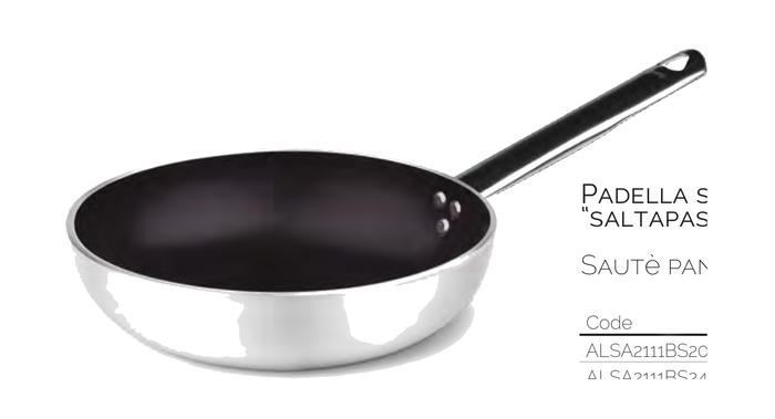 Padella svas.alta 1/m.plat.5mm. - 20 cm - ALSA2111BS20