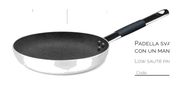 Padella svasata bassa in alluminio antiaderente - shark skin - con un manico tubolare inox - 28 cm - ALSC111BBGC28