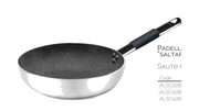 Padella svasata alta in alluminio antiaderente - shark skin - con un manico tubolare inox - 28 cm - ALSC111BGC28
