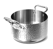 CASSERUOLA ALTA ALUINOX MARTELLATO 3PLY 2/M 1907 - 16 cm - ALUM104M16