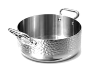 CASSERUOLA BASSA ALUINOX MARTELLATO 3PLY 2/M 1907 - 20 cm - ALUM106M20